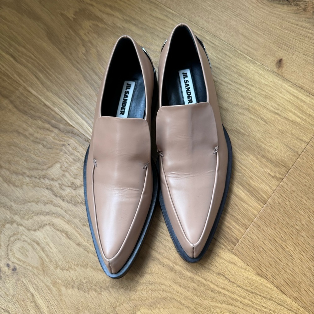 Jil Sander Tan Leather Loafers